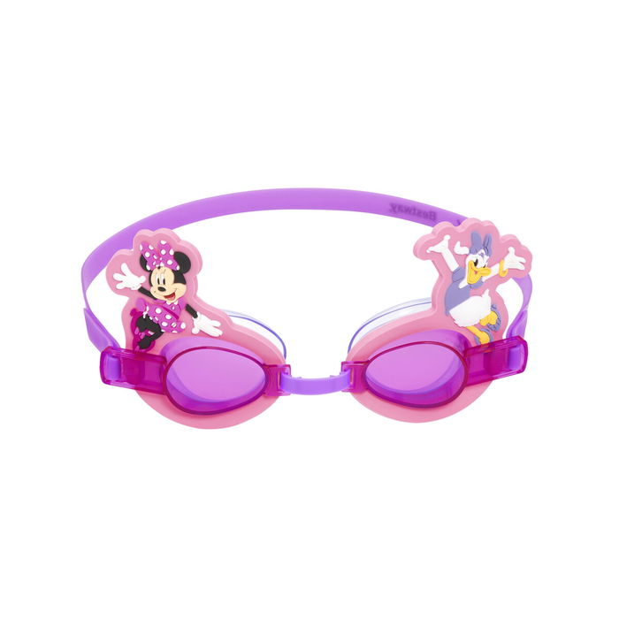 Bestway Lunettes de Natation Enfant Minnie & Friends, Sangle Silicone +3 Ans Piscine et Plage 09112