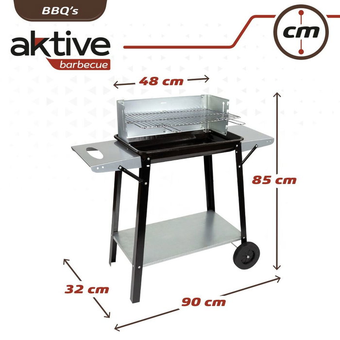 Aktive Barbecue au charbon de bois en métal émaillé Noir Aktive Barbecue au charbon de bois en métal émaillé Noir