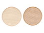 KINVARA Set de 24 sets de table ronds 38cm Beige + Marron en papier tressé