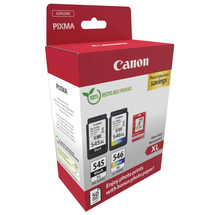 Canon Multipack d'encre PG-545XL et CL-546XL avec papier photo