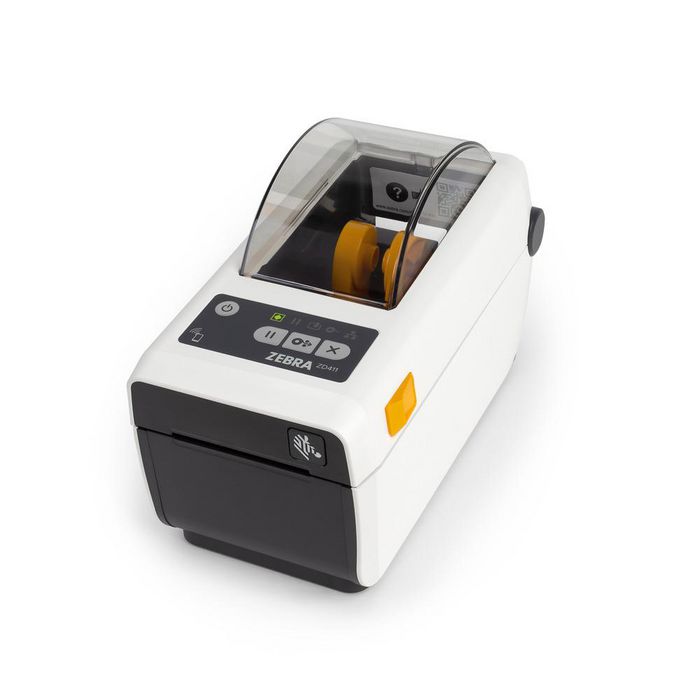 Zebra ZD4AH22-D0EE00CA, Imprimante d'étiquettes de bureau compacte ZD411, 203 dpi, connectivité USB, Ethernet et Bluetooth LE 5, avec cordons UE/UK et police Suisse