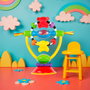 Playgro Jouet Giratoire pour Chaise Haute 0182212 Sonore avec Anneaux Texturés et Base à Ventouse Multilingue dès 6 Mois