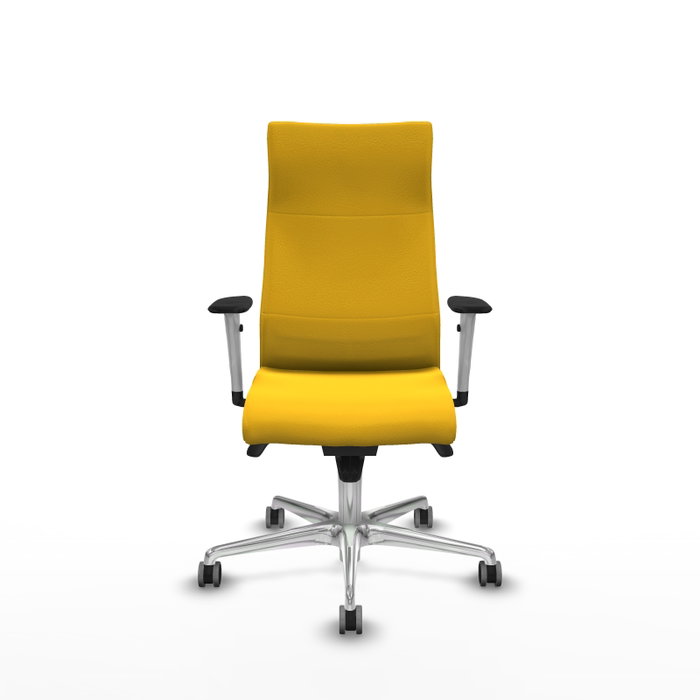 Piqueras Y Crespo Fauteuil Albacete Jaune avec mécanisme Sincro et base aluminium Piqueras Y Crespo Fauteuil Albacete Jaune avec mécanisme Sincro et base aluminium