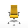 Piqueras Y Crespo Fauteuil Albacete Jaune avec mécanisme Sincro et base aluminium