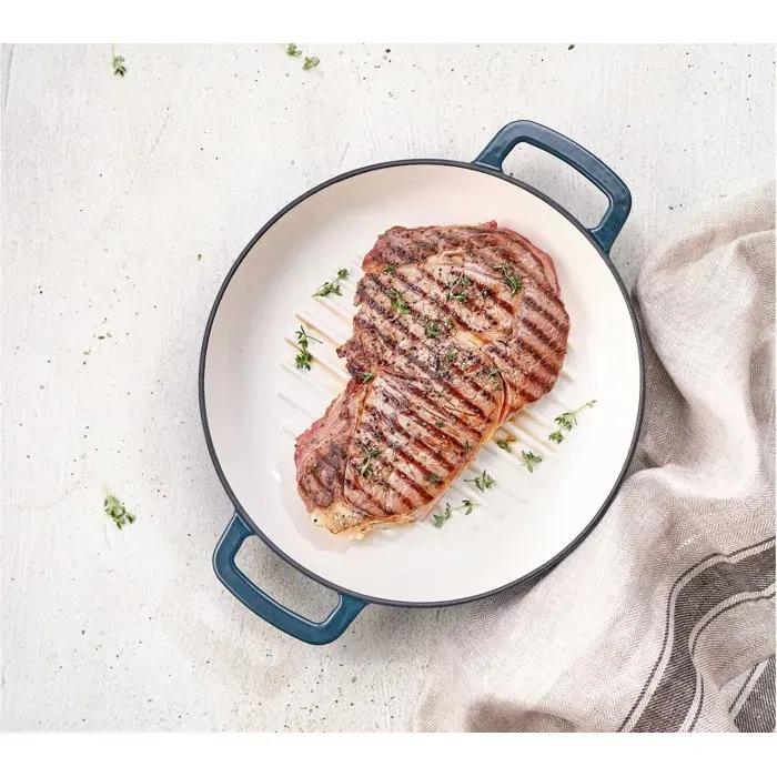 Cosy & Trendy Fontestic - Cocotte en fonte émaillée - Diamètre 28 cm - Pour tous feux dont induction - Coloris Bleu Mer