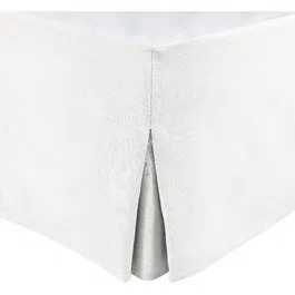 Home Linge Passion Cache Sommier Blanc 160 x 200 cm + Jupe 30 cm, 3 Rabats, Coton, Propylène Respirant