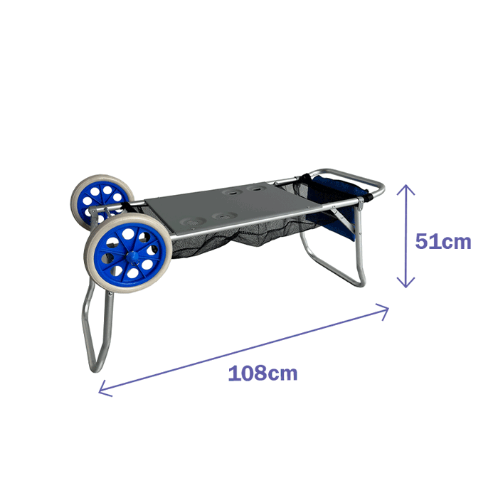 Marbueno 10361 Chariot Porte-chaises Convertible en Table Aluminium Pliable Camping Plage 108x51x51 cm Marbueno 10361 Chariot Porte-chaises Convertible en Table Aluminium Pliable Camping Plage 108x51x51 cm
