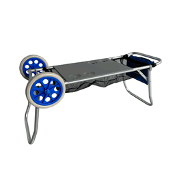 Marbueno 10361 Chariot Porte-chaises Convertible en Table Aluminium Pliable Camping Plage 108x51x51 cm