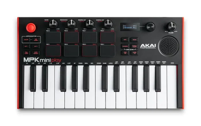 AKAIPRO MPK Mini Play MK3 – Clavier contrôleur USB 25 touches avec 8 pads MPC, haut-parleur et arpégiateur AKAIPRO MPK Mini Play MK3 – Clavier contrôleur USB 25 touches avec 8 pads MPC, haut-parleur et arpégiateur