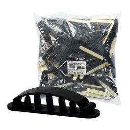 GSC Evolution Pack de 100 colliers adhésifs pour câbles à 6 orifices, noir