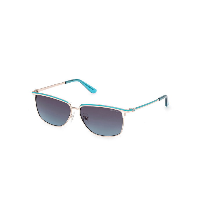 Guess Gafas Lunettes de Soleil Rectangulaires Femme GU00133 92W Bleu Verre 56 mm