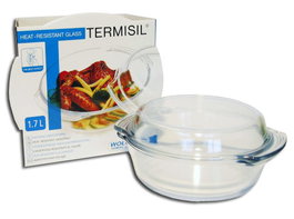 TERMISIL Cacerola Ronde en Cristal 1,7 L avec Couvercle