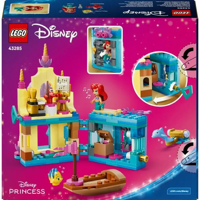 LEGO Disney Princess 43285 Le Palais Magique d'Ariel Miniature - Jeu de Construction avec Mini Château, Bateau, Accessoires et 3 Figurines