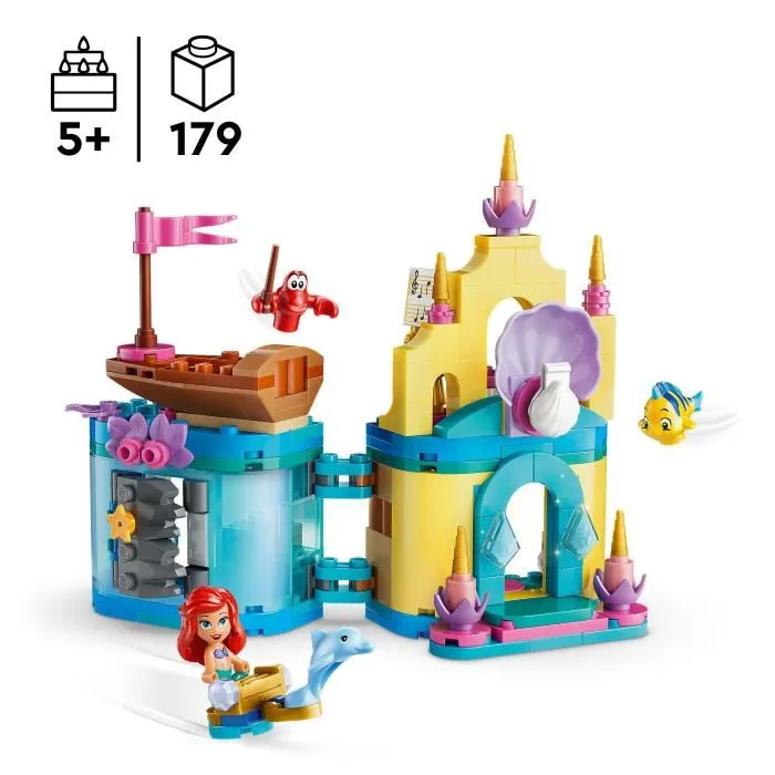 LEGO Disney Princess 43285 Le Palais Magique d'Ariel Miniature - Jeu de Construction avec Mini Château, Bateau, Accessoires et 3 Figurines