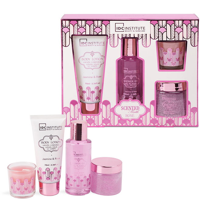 Idc Institute Boîte de bain parfumée à la rosée - 4 pièces Idc Institute Boîte de bain parfumée à la rosée - 4 pièces