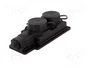 PAWBOL Socle de connecteur d'alimentation AC 2P+PE noir 16A 250V AC