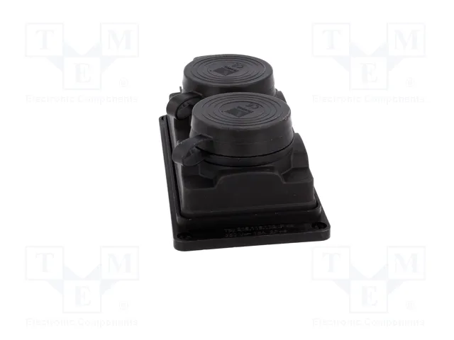 PAWBOL Socle de connecteur d'alimentation AC 2P+PE noir 16A 250V AC PAWBOL Socle de connecteur d'alimentation AC 2P+PE noir 16A 250V AC