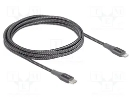 DELOCK Câble USB 2.0 vers USB-C vers Lightning, 2m, gris