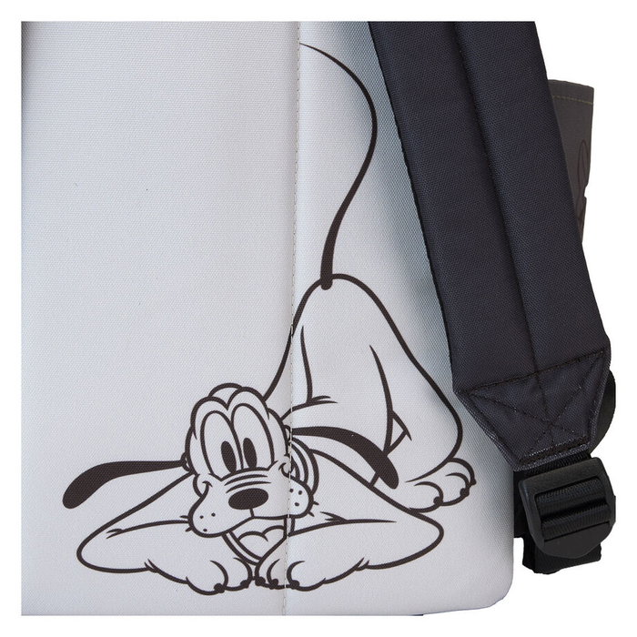 LOUNGEFLY Sac à dos nylon Mickey and Friends Disney 44 cm - Sac à dos à bretelles réglables et rembourrées avec fermoirs métalliques argentés et doublure assortie