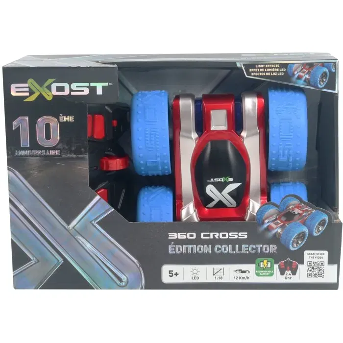 Silverlit EXOST 360 Cross Version Anniversaire - Voiture radiocommandée tout-terrain acrobatique 2.4 GHz avec batterie rechargeable - Cadeau pour enfant dès 5 ans