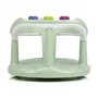 Thermobaby - Anneau de bain bébé Aquababy avec 3 jouets éducatifs, dossier et accoudoirs, 4 ventouses de stabilité - Vert céladon - Fabriqué en France