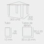 PAPILLON Pergola Papillon pliable en aluminium 3 x 3 m