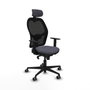 Piqueras y Crespo Chaise de Bureau avec Appui-tête Jorquera 1D036G2 Gris foncé