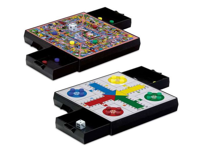 Cayro Jeu de société magnétique Parchis et Oca pour 2 à 4 joueurs - 16x16 cm - Version multilingue (Espagnol, Anglais, Français, Italien, Portugais, Allemand)