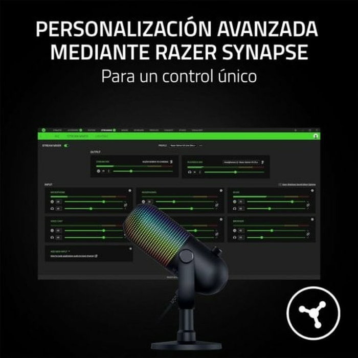 Razer Microphone USB Seiren V3 Chroma RZ19-05060100-R3M1 - Noir, pour streaming et enregistrement