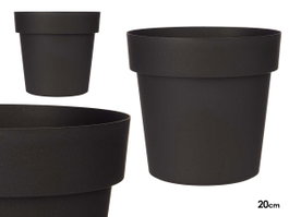 Ibergarden Pot en plastique anthracite 20 cm de diamètre 19 cm de hauteur (Set de 12)