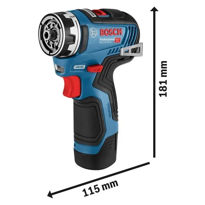 Bosch Professional Perceuse-visseuse sans fil Flexiclick 12V 35 Nm GSR12V-35FC 06019H3004 - Moteur Brushless, changement d'accessoires rapide
