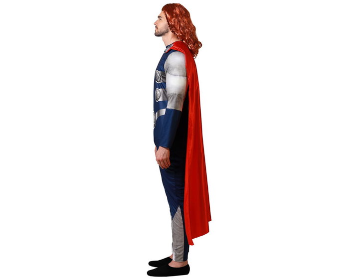 Déguisement Homme Adulte Super Héros Comic Trueno Taille XXL - Costume avec Cape Longue et Combinaison Bleu Polyester 2023