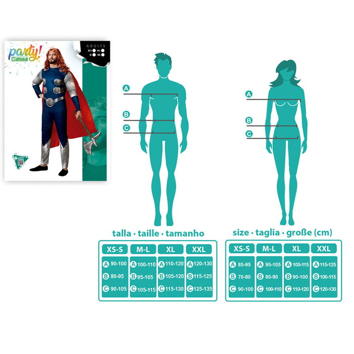 BigBuy Carnival Déguisement Super-héros Comic Trueno pour Homme Adulte, XXL