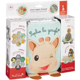 Sophie La Girafe Livre Tapis d'Éveil - 7 Émotions, Textures Variées, Recto Verso Noir et Blanc