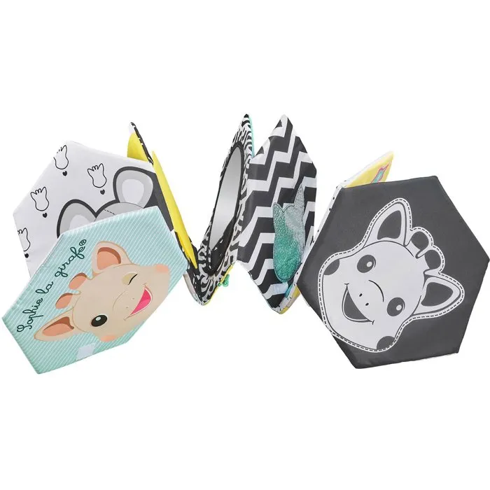 Sophie La Girafe Livre Tapis d'Éveil - 7 Émotions, Textures Variées, Recto Verso Noir et Blanc