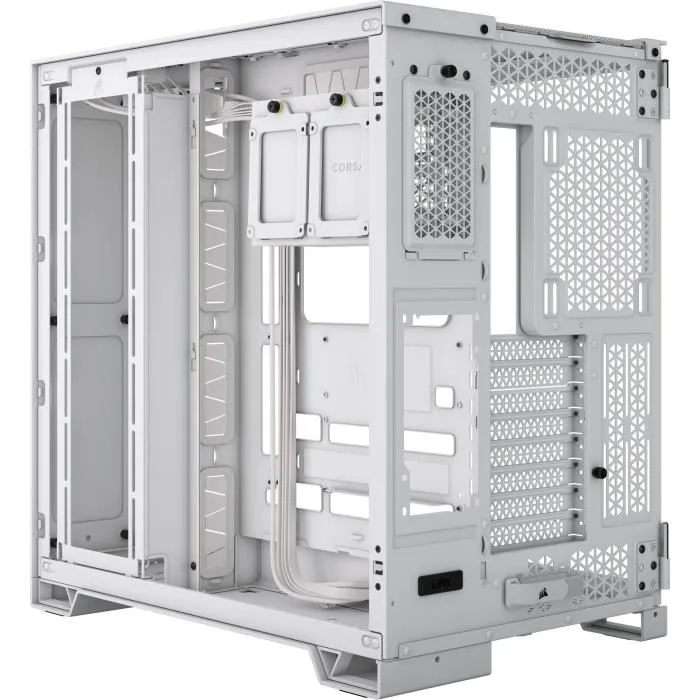 Corsair 6500X Boîtier PC Blanc Mid-Tower Double Chambre avec Panneaux en Verre Trempé