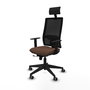 Piqueras Y Crespo Chaise de bureau Horna, mécanisme Sincro/Traslack, Marron foncé/Noir
