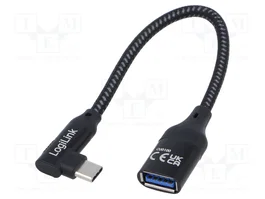 LOGILINK Câble USB 3.2 Gen 2 USB A vers USB C angulaire 0,2m
