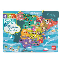 APLI KIDS Puzzle magnétique éducatif de la carte de l'Espagne pour enfants dès 5 ans en espagnol, référence 18893