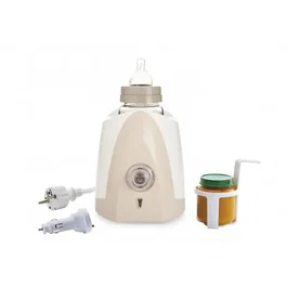 Thermobaby Chauffe-Biberon Bi-Voltage 2004 Marron Glacé - Pour Voiture (12/24V) et Prise - Norme IEC 60335-2-15 - Garantie 2 Ans
