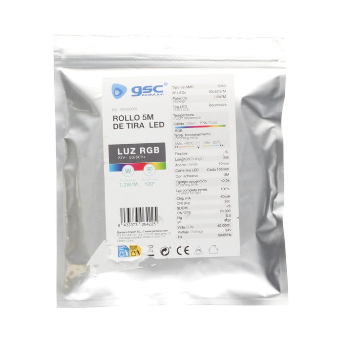 GSC Evolution Rouleau de 5m Tira LED RGB 24V 7,2W/m GSC Evolution Rouleau de 5m Tira LED RGB 24V 7,2W/m