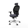 Piqueras y Crespo Chaise de Bureau avec Appui-tête 2D086G2 Gris foncé