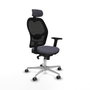 Piqueras y Crespo Chaise de Bureau avec Appui-tête 2D086G2 Gris foncé