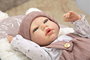 Muñecas Arias - Poupée reborn Sandra avec couverture de 40 cm, corps souple - Jeu en espagnol