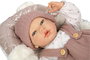 Muñecas Arias - Poupée reborn Sandra avec couverture de 40 cm, corps souple - Jeu en espagnol