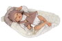 Muñecas Arias - Poupée reborn Sandra avec couverture de 40 cm, corps souple - Jeu en espagnol