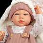 Muñecas Arias - Poupée reborn Sandra avec couverture de 40 cm, corps souple - Jeu en espagnol