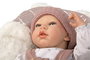 Muñecas Arias - Poupée reborn Sandra avec couverture de 40 cm, corps souple - Jeu en espagnol
