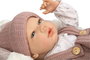 Muñecas Arias - Poupée reborn Sandra avec couverture de 40 cm, corps souple - Jeu en espagnol