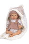 Muñecas Arias - Poupée reborn Sandra avec couverture de 40 cm, corps souple - Jeu en espagnol